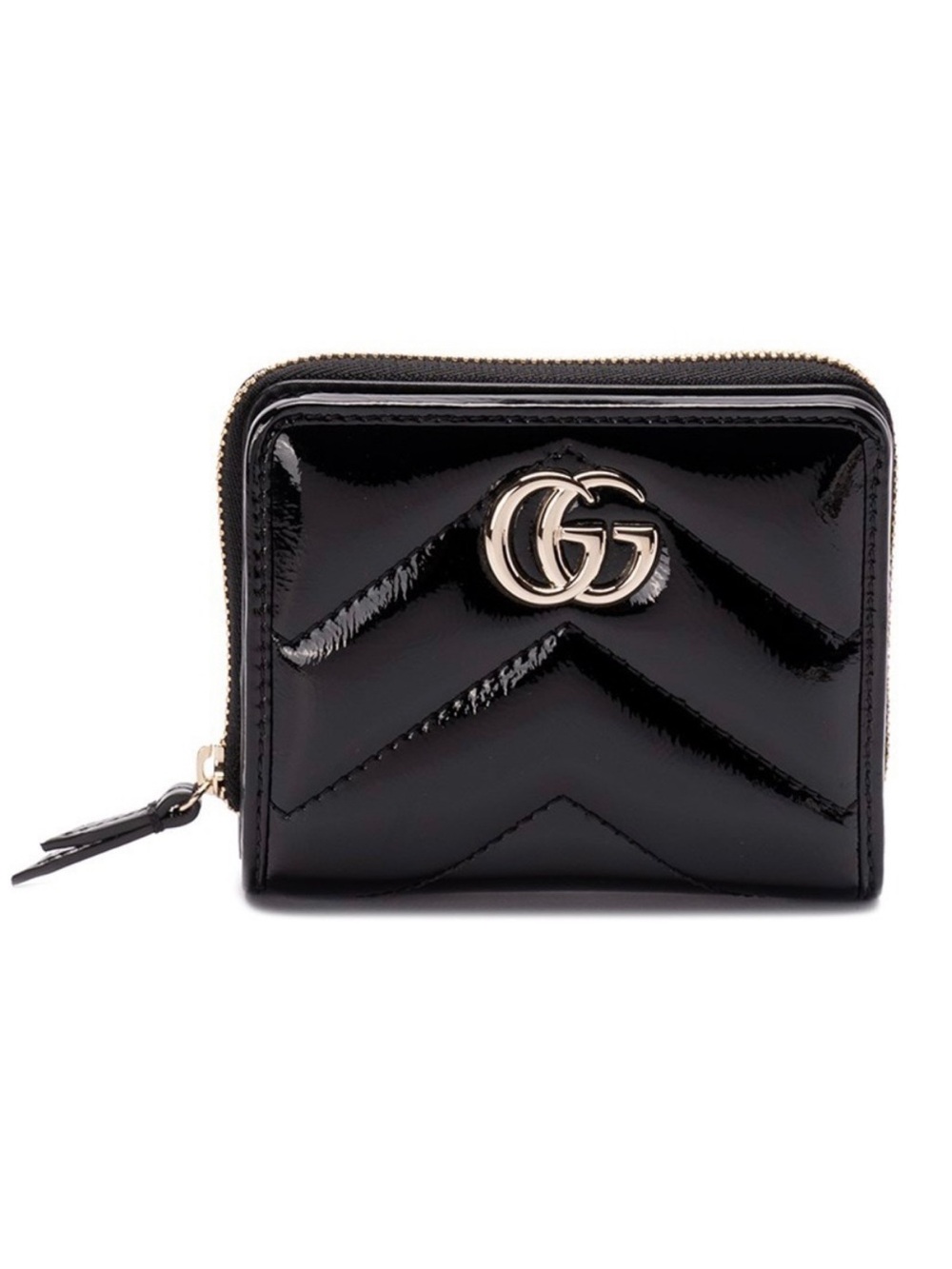 GUCCI Marmont GG logo quilted leather zipped around wallet